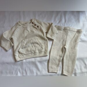 Carters Organic Cream Knit Baby Sweater and Pants Set Unisex